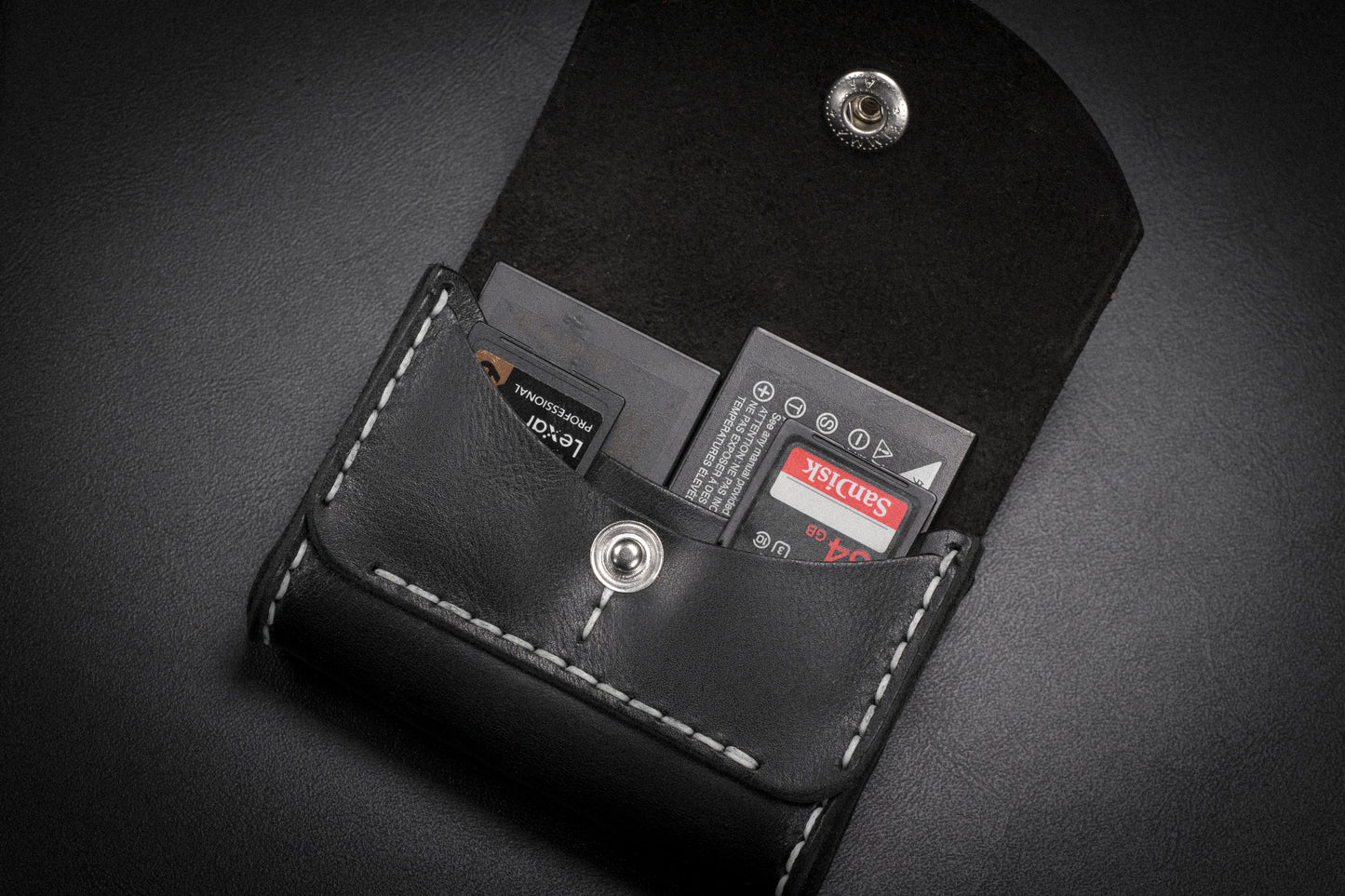 Leather Case for Battery and SD cards