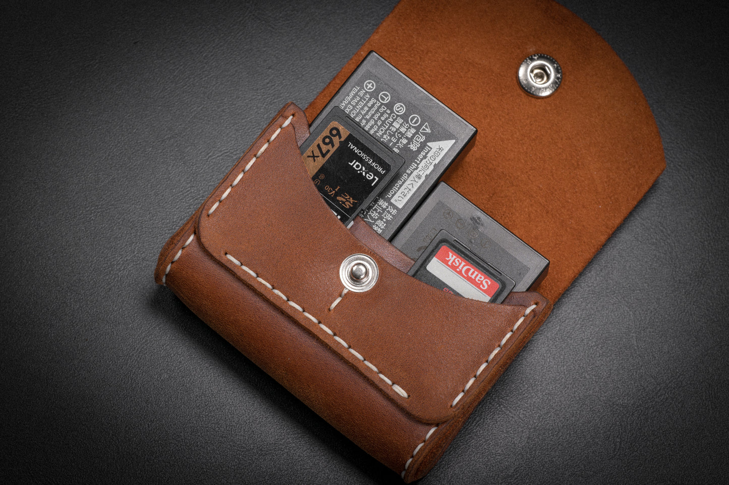 Leather Case for Battery and SD cards