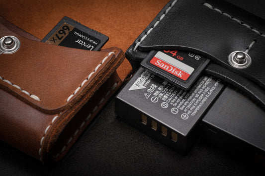 Leather Case for Battery and SD cards